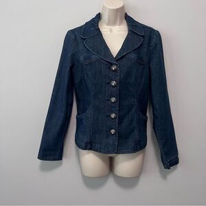Christopher & Banks Button Front Denim Jacket Size S